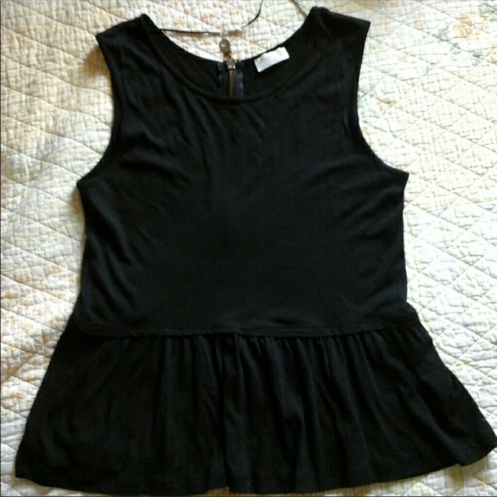 Zara Black peplum top